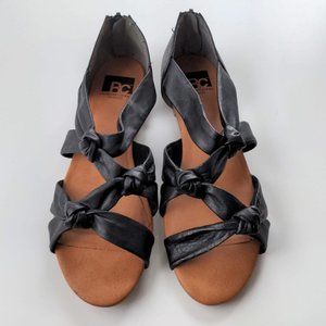BC because I dream in color shoes black leather flat sandals